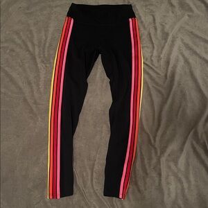 Express  Black w/ colored side stripe 7/8 Leggings size small
